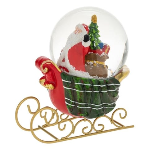 Ornamente Craciun - Glob de Zapada Decorativ cu LED Sanie Mos Craciun 15cm