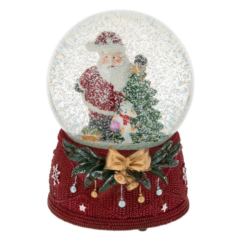 Glob de Zapada Decorativ Muzical Figurina Mos Craciun 15cm [1]