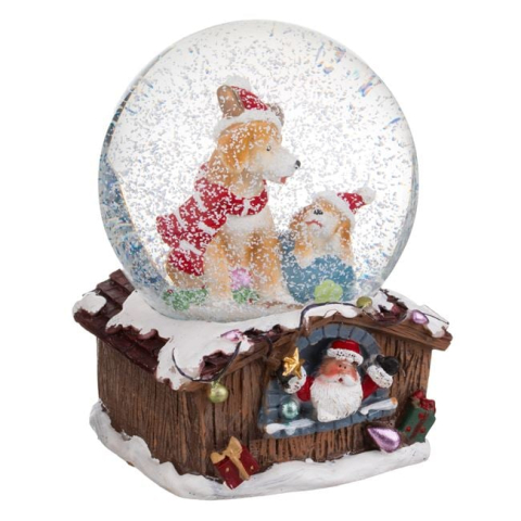 Glob de Zapada Muzical de Craciun Caini pe Baza Maro Casa 13.5cm [1]