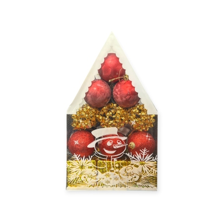 Globulete Craciun - Globulete 12 buc/set Rosu