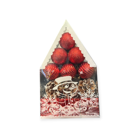 Globulete Craciun - Globulete 12 buc/set Rosu