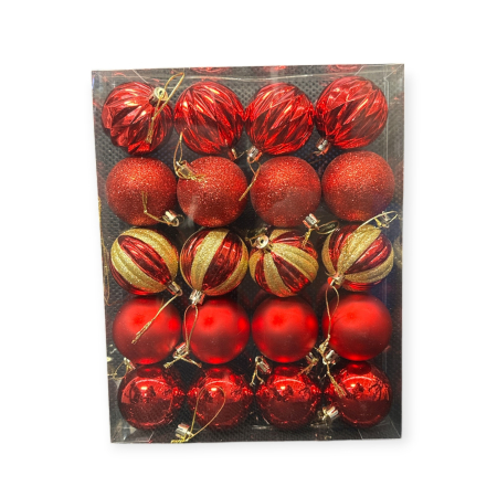Globulete Craciun - Globulete 20 buc/set rosu
