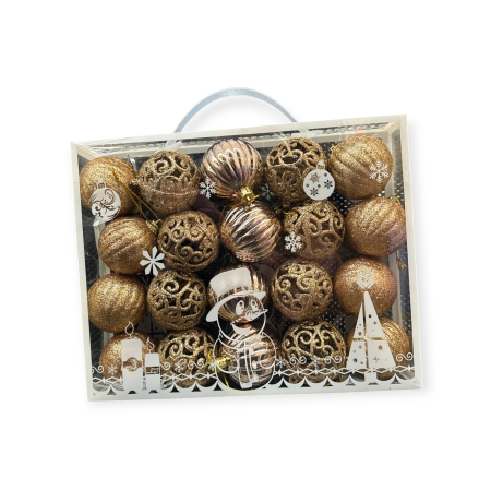 Globulete Craciun - Globulete 20 buc/set Gentuta Auriu