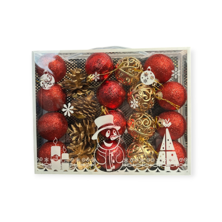 Globulete Craciun - Globulete 20 buc/set Gentuta Rosie