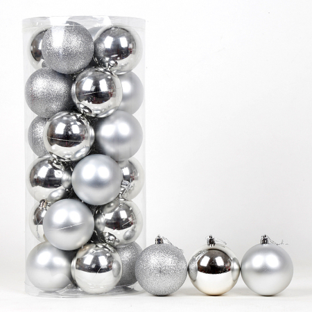 Globulete Craciun - Globulete 6cm 24buc/set argintiu