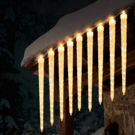 Instalatii Led - Instalație 8 Turturi 3×0.4m Alb Cald