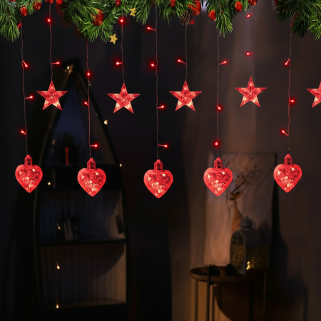 Instalatii Led - Instalație Crăciun Inimă 3x3m Roșu