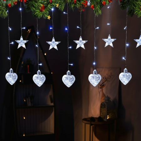 Instalatii Led - Instalație Crăciun Inimă 3x3m Alb Rece