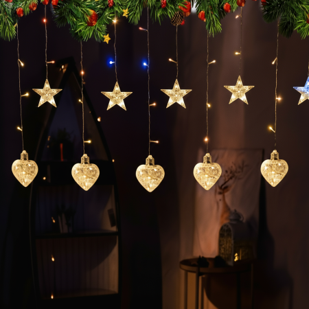 Instalatii Led - Instalație Crăciun Inimă 3x3m Multicolor