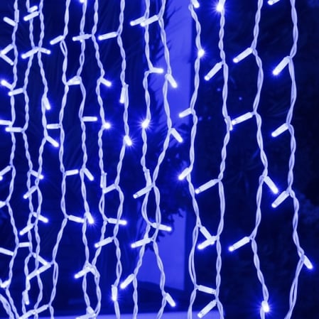 Instalatii Led - Instalație Crăciun tip Perdea Ploaie Premium 5x2m Albastru