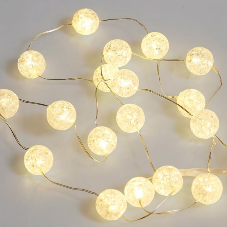 Instalatii Led - Instalatie de Lumini cu 100 de Becuri LED Rotunde Extensibila de Interior & Exterior 4.95m - Alba Calda