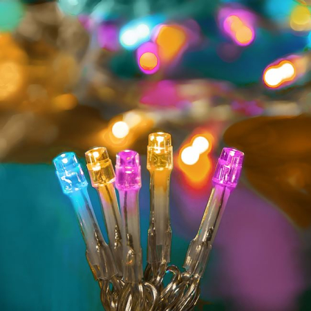 Instalatii Led - Instalatie de Lumini cu 20 Becuri LED cu Baterii 1.9m - Multicolor Pastel