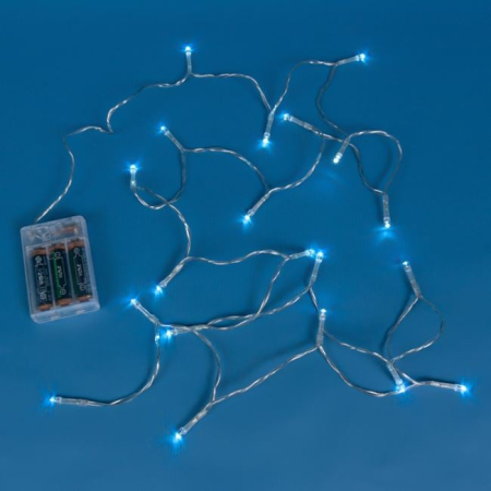 Instalatie de Lumini cu 20 Becuri LED cu Baterii 2.20m - Alb Rece [1]