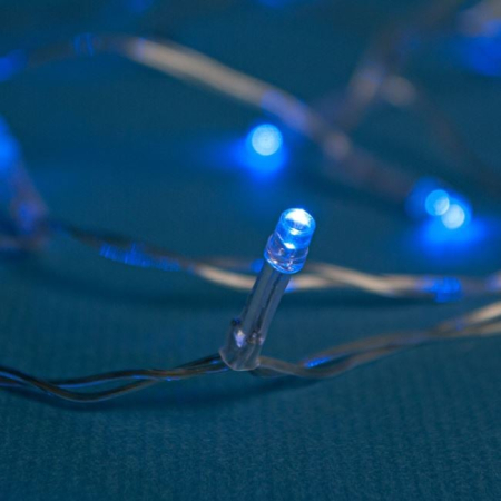 Instalatii Led - Instalatie de Lumini cu 20 Becuri LED cu Baterii 2.20m - Albastra