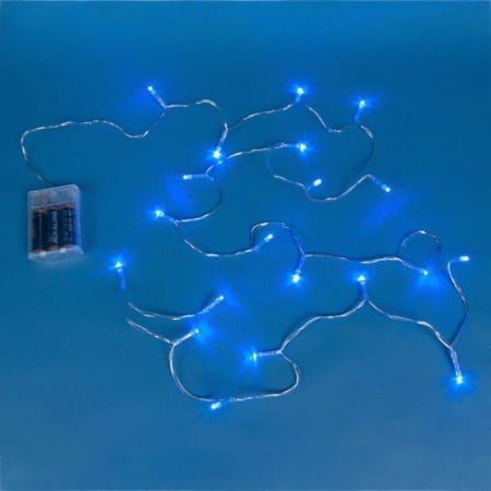 Instalatie de Lumini cu 20 Becuri LED cu Baterii 2.20m - Albastra [1]