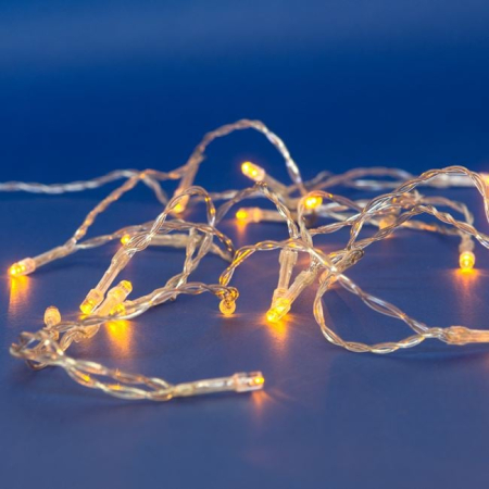 Instalatii Led - Instalatie de Lumini cu 20 Becuri LED cu Baterii 2.2m - Galbena