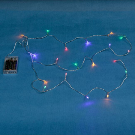 Instalatie de Lumini cu 20 Becuri LED cu Baterii si Program 2.20m - Multicolor [1]