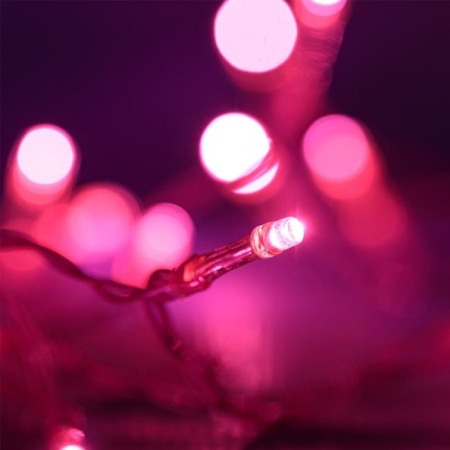 Instalatii Led - Instalatie de Lumini cu 20 Becuri LED Fucsia cu Baterii 2.2m - Roz