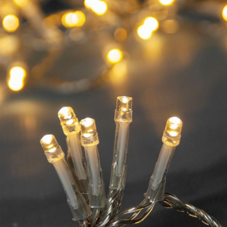 Instalatii Led - Instalatie de Lumini cu 60 Becuri LED cu Baterii 5.9m - Alb Cald