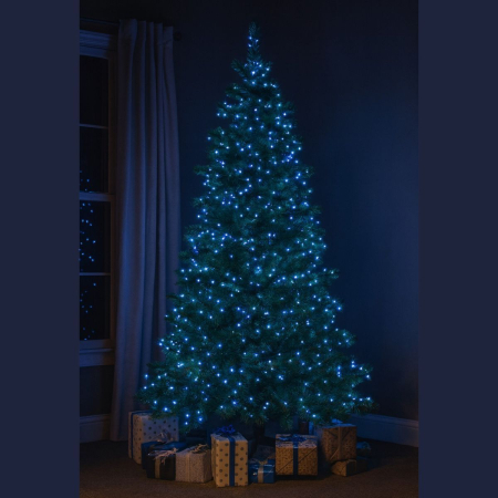 Instalație LED 7m cu 140 MicroLED-uri, Fir Transparent, Lumină Albastră de Crăciun [1]