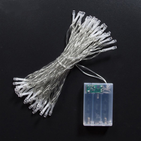 Instalație Liniară 6m de Crăciun pe Baterii cu 50 LED-uri Multicolore, Fir Transparent [3]