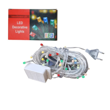 Instalație Liniară de Crăciun 16m cu 300 LED-uri Multicolore, Fir Transparent  [2]