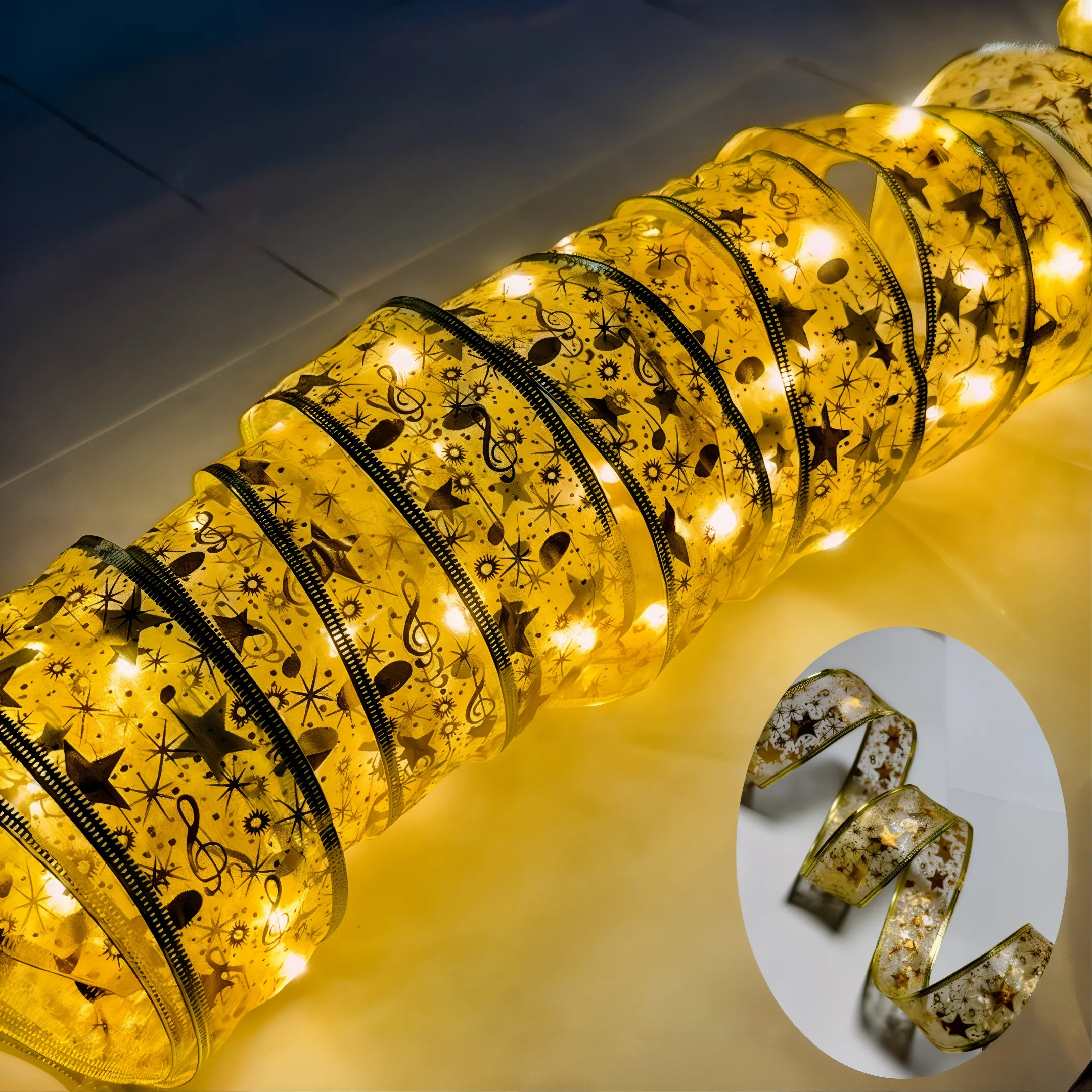 Instalatii Led - Instalatie Panglica 10m Pe Baterii Alb Cald