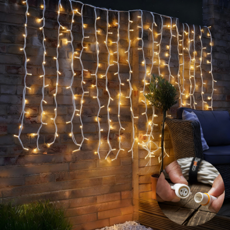 Instalatii Led - Instalație Plasă Fir Gros 5x1m Exterior IP44 Alb Cald