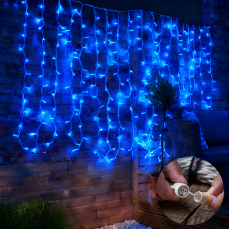 Instalatii Led - Instalație Plasă Fir Gros 5x1m Exterior IP44 Albastru