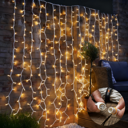 Instalatii Led - Instalație Plasă Fir Gros 5x2m Exterior IP44 Alb cald