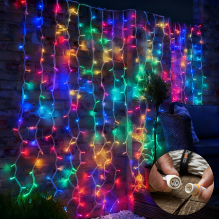 Instalatii Led - Instalație Plasă Fir Gros 5x2m Exterior IP44 Multicolor