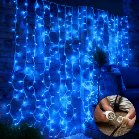 Instalatii Led - Instalație Plasă Fir Gros 5x2m Exterior IP44 Albastru