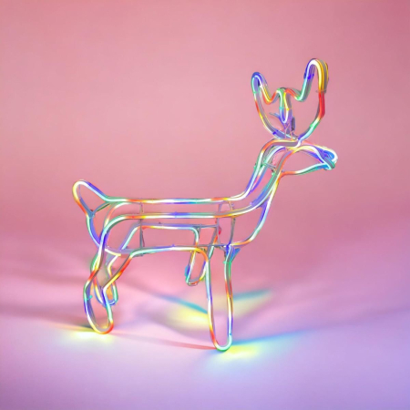 Ornamente Craciun - Instalație Ren Multicolor 70x80 cm