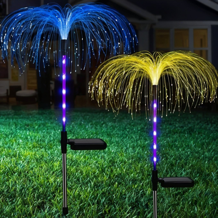 Lampă Solară Tip Palmier RGB – Set 2 Bucăți, Iluminat Decorativ Exterior, LED Multicolor [1]