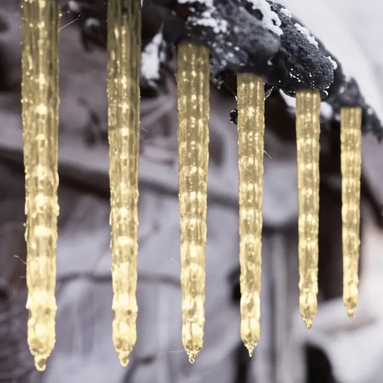 Instalatii Led - Instalatie Turturi Alb Cald 50cm 8 Tuburi