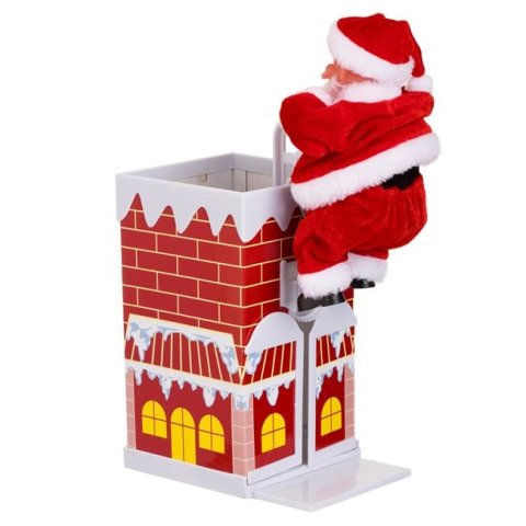 Figurine Mos Craciun - Mos Craciun cu Horn si Colind 22cm