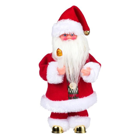 Figurine Mos Craciun - Mos Craciun Interactiv cu Lumanare Sunet & Miscare 25cm