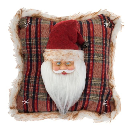 Perne de craciun - Perna Decorativa cu Mos Craciun 3D pentru Canapea 33x33cm