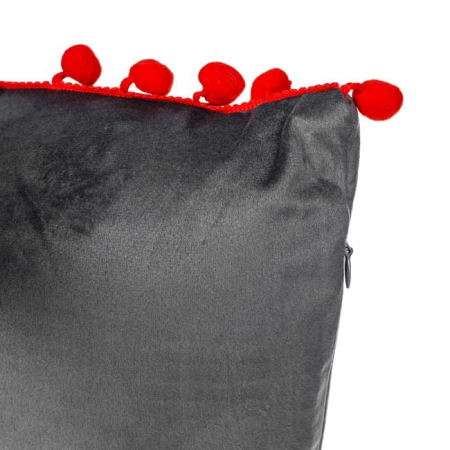 Perna Decorativa de Craciun Antracit cu Caciula lui Mos Craciun & Pompon 50x30cm [2]