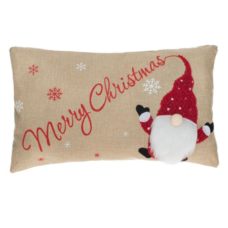 Perna Decorativa de Craciun Bej Gnome cu Barba Alba 50x35cm [1]