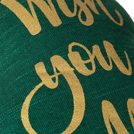 Perna Decorativa de Craciun Brad Verde Mesaj Foil Auriu 43x45cm [2]