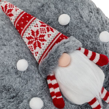 Perna Decorativa de Craciun Gri cu Figurina Gnome 3D 35x50cm [2]