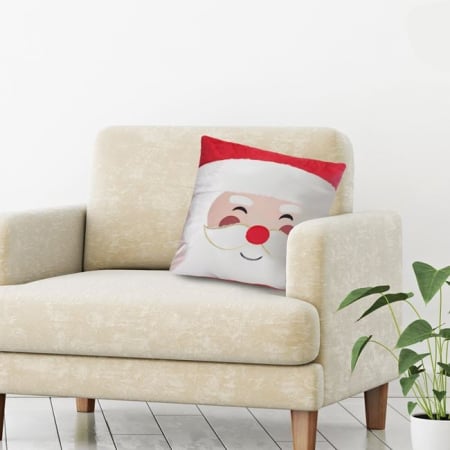 Perna Decorativa de Craciun Rosie Catifelata Mos Craciun pentru Canapea 40x40cm [1]