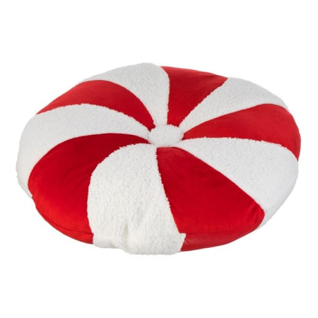 Perna Decorativa de Craciun Rotunda Alba Rosie Candy Ø40cm [1]