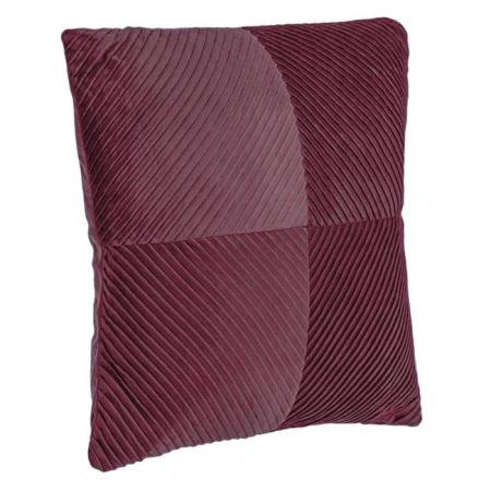 Perne de craciun - Perna Decorativa de Iarna Bordo Velvet cu Dungi Reliefate 45x45cm