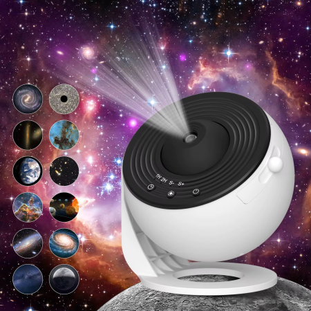 Proiector Laser Craciun - Proiector RGB Astronaut cu Bluetooth, muzică și lumini. Proiecție 360°, efecte de galaxii și sunet ambiental. Ideal pentru dormitor, copii, relaxare sau decor modern.