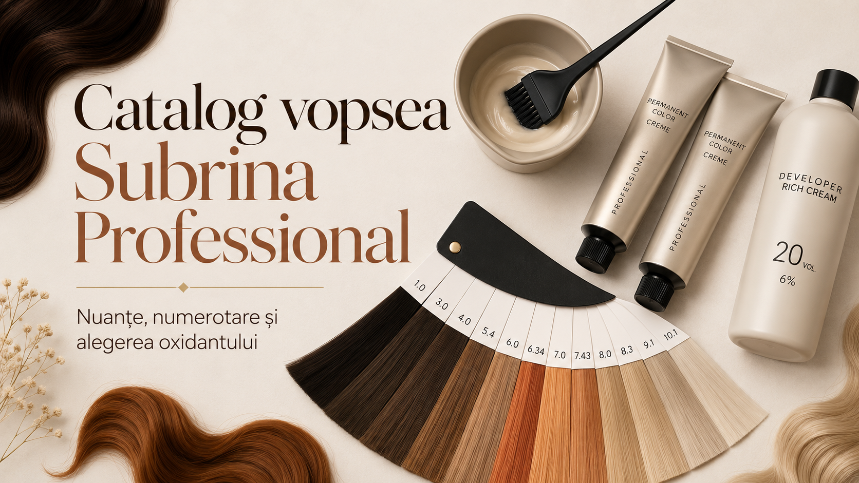 Catalog vopsea Subrina Professional – nuanțe, numerotare și alegerea oxidantului