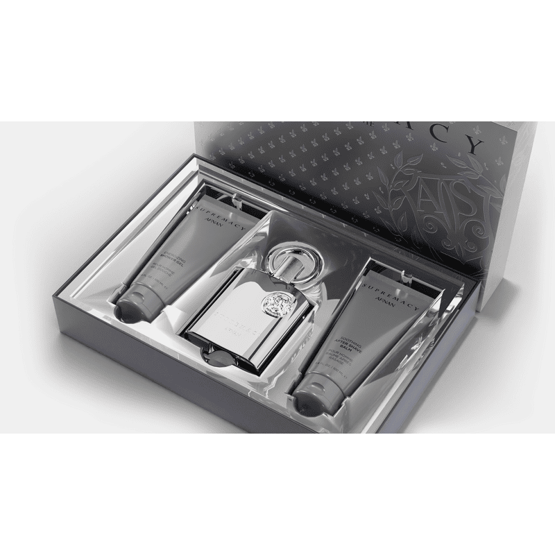 Afnan Supremacy Silver Set Cadou (Apa de Parfum 100 ml + Gel de dus 100 ml + Lotine balsam dupa ras 100 ml) Barbati - Eterna Beauty [2]