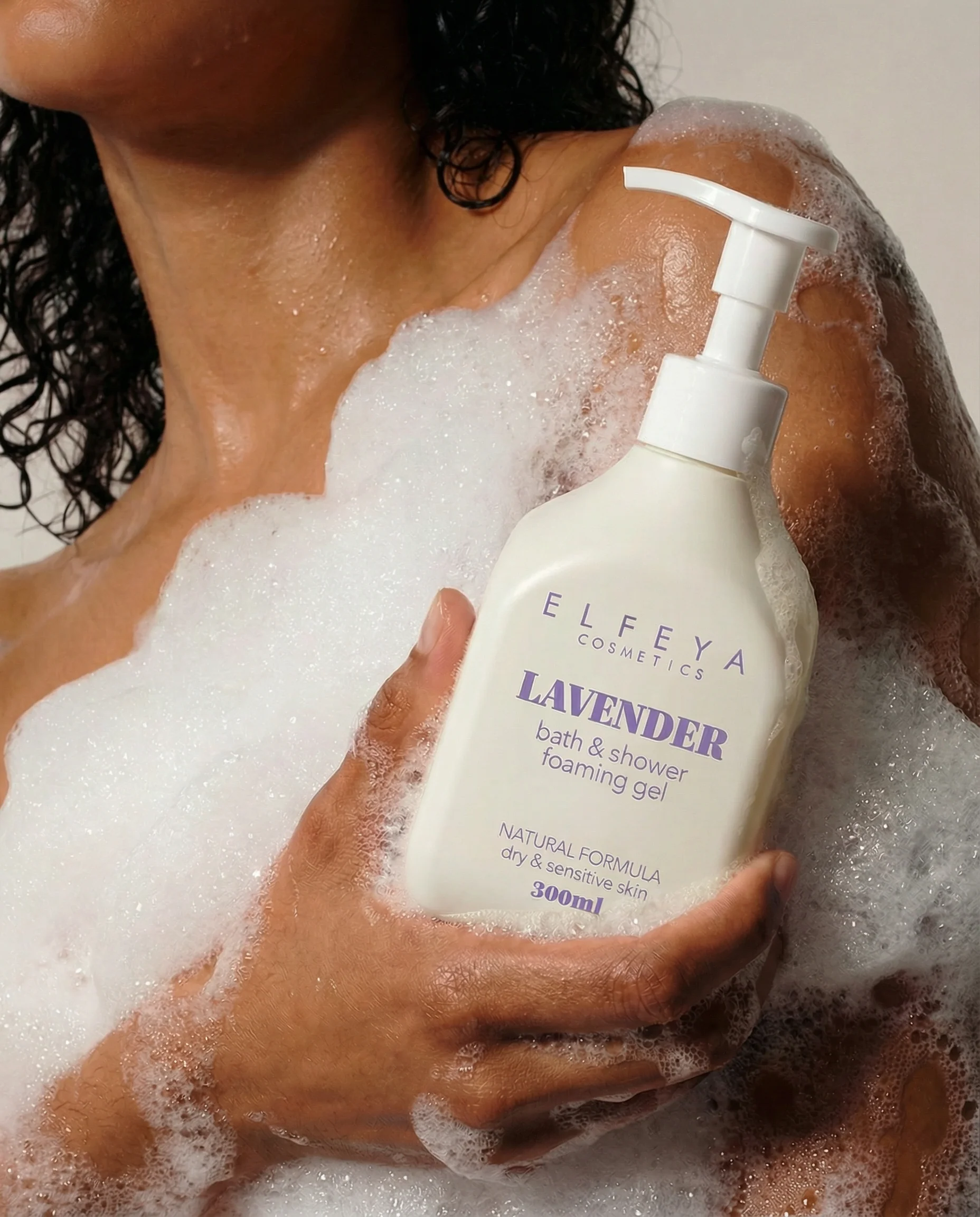 Elfeya Cosmetics Lavender Soothing Shower Gel cu Wheat Protein - gel de duș calmant, 300 ml - imagine principală [3]