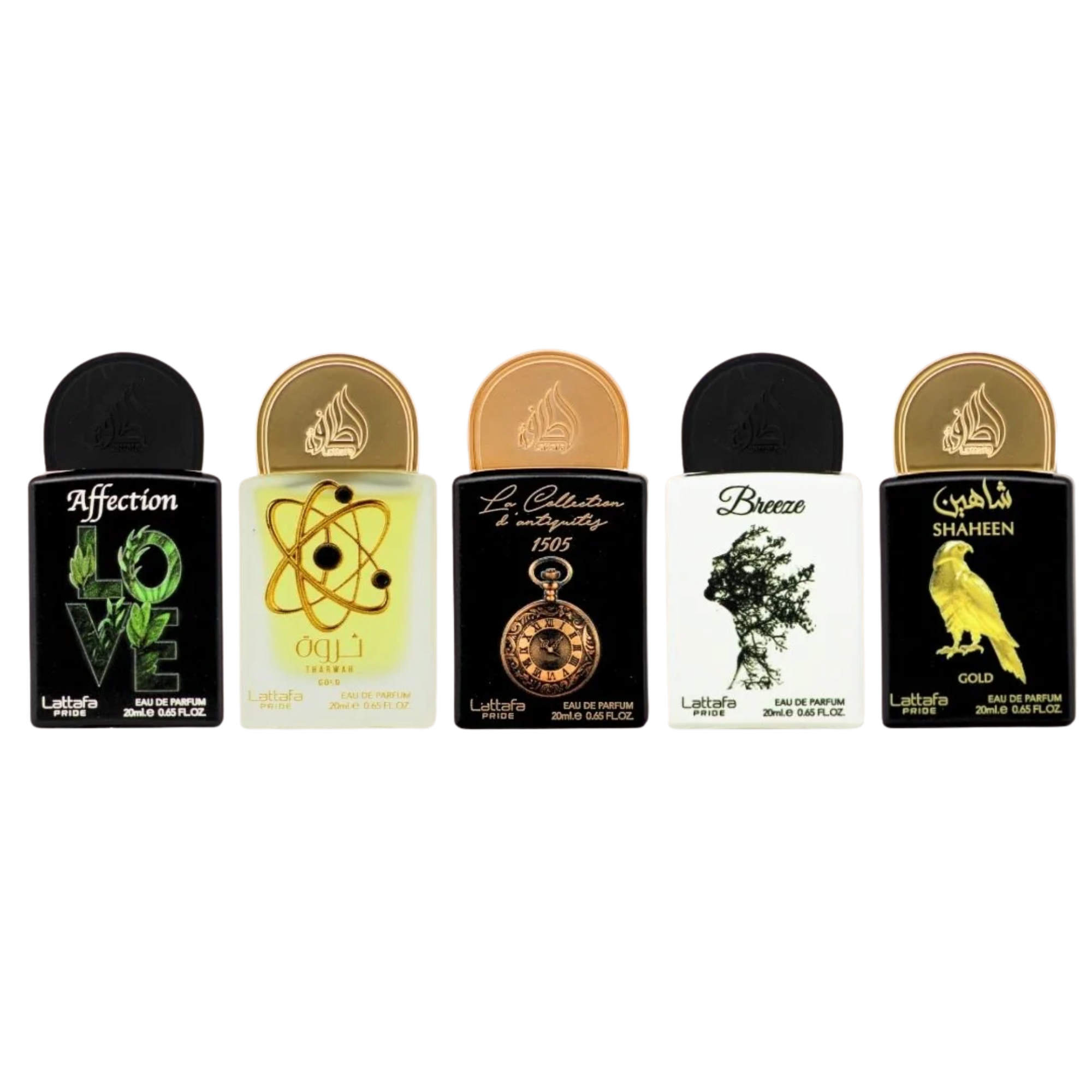 Lattafa Collection 1 - Set Cadou 5 x 20 ml (Affection 20 ml + Tharwah Gold 20 ml + Watch1505 20 ml + Breeze 20 ml + Shaheen Gold 20 ml) Unisex - Eterna Beauty [2]
